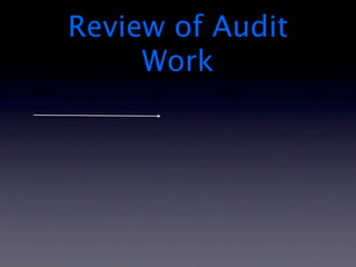Review of Audit
     Work
 