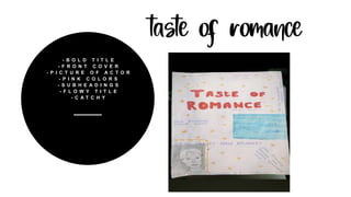 - B O L D T I T L E
- F R O N T C O V E R
- P I C T U R E O F A C T O R
- P I N K C O L O R S
- S U B H E A D I N G S
- F L O W Y T I T L E
- C A T C H Y
 