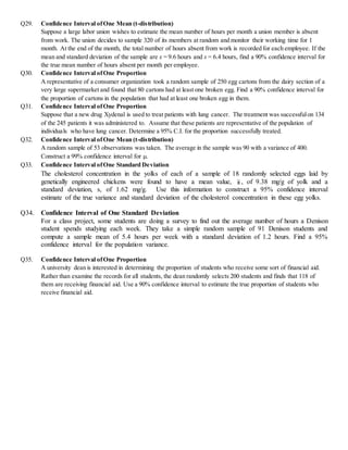 Statistical Inference Questions Bank Practice question Of Statistical Inference | DOCX