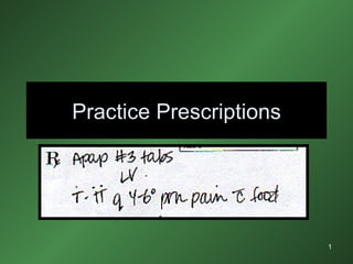 Practice Prescriptions 