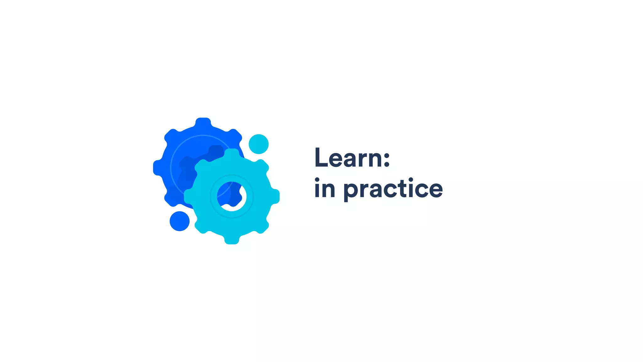 Learn:  
in practice
 