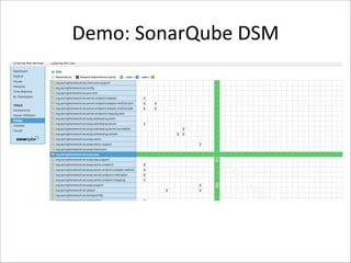 Demo:	
  SonarQube	
  DSM

 