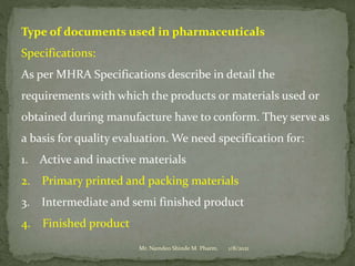Practice school session on "GOOD Documentation Practices" dated 08.01.2021 by Mr. Namdeo Shinde