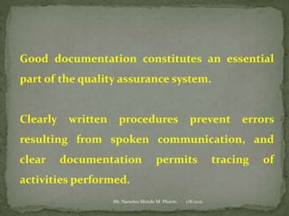 Practice school session on "GOOD Documentation Practices" dated 08.01.2021 by Mr. Namdeo Shinde