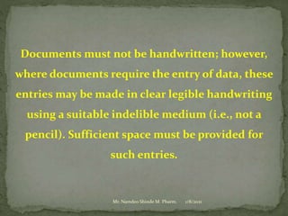 Practice school session on "GOOD Documentation Practices" dated 08.01.2021 by Mr. Namdeo Shinde