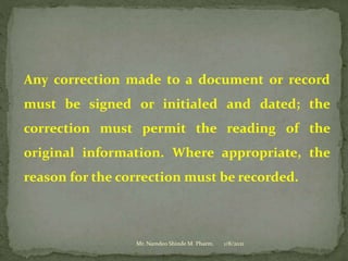 Practice school session on "GOOD Documentation Practices" dated 08.01.2021 by Mr. Namdeo Shinde