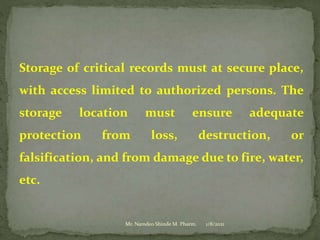 Practice school session on "GOOD Documentation Practices" dated 08.01.2021 by Mr. Namdeo Shinde