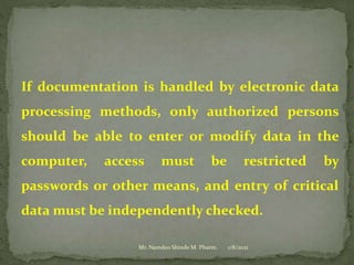 Practice school session on "GOOD Documentation Practices" dated 08.01.2021 by Mr. Namdeo Shinde