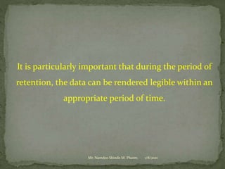 Practice school session on "GOOD Documentation Practices" dated 08.01.2021 by Mr. Namdeo Shinde