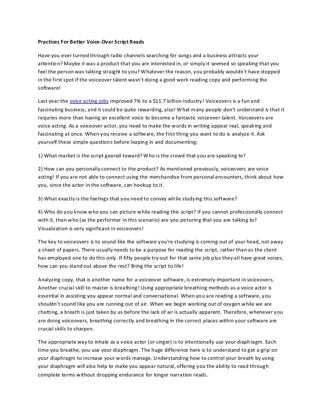 Practices For Better VoiceOver Script Reads