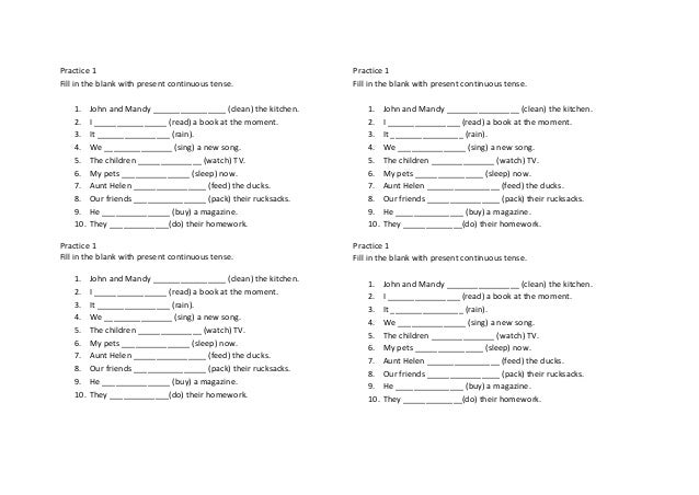 Practice 1 simple present tense