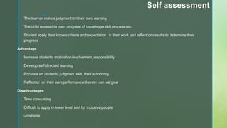 Practices of Assessment :Dialogue,Feedback,peer and self assessment ...