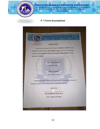 142
P. T Forms Accomplished
 
