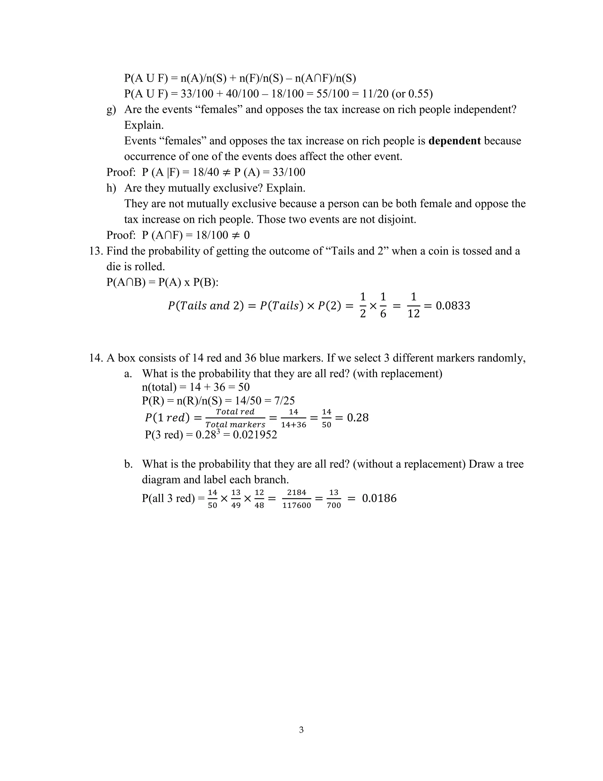 Practice Test 2A Probability Solution | PDF