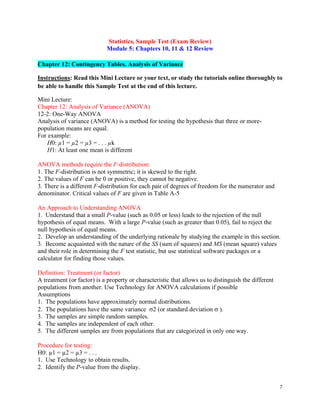 Practice test ch 10 correlation reg ch 11 gof ch12 anova | PDF