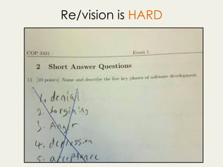 Re/vision is HARD
 