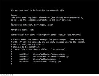 Saturday, March 10, 12
 