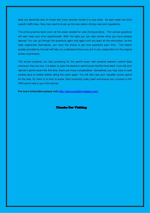 Practicing For DMV License Test Can Help You Pass the ...