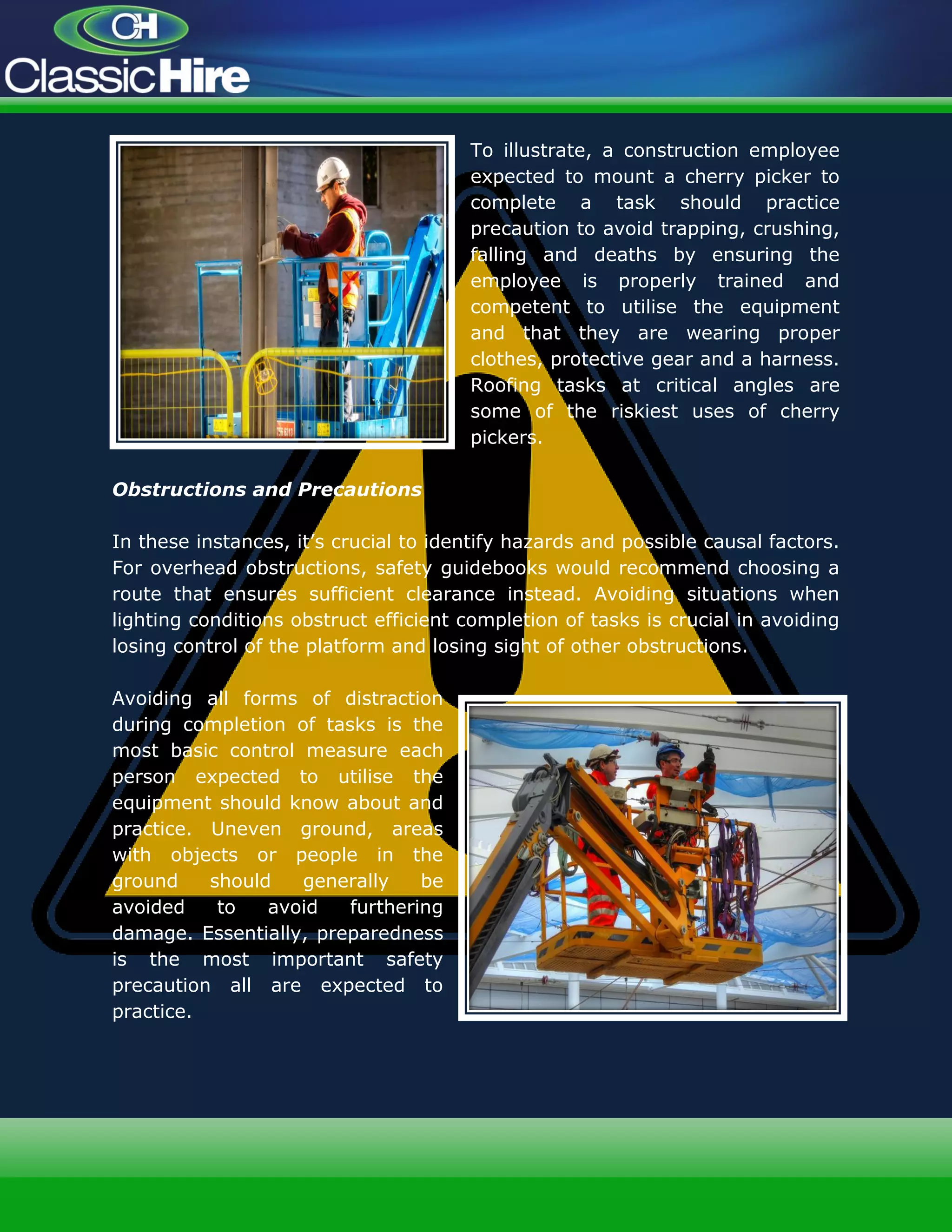 Practicing Precaution When Using Cherry Pickers | PDF