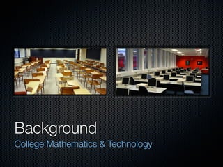 Background
College Mathematics & Technology
 