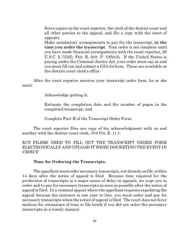 fifth circuit court of appeals ecf