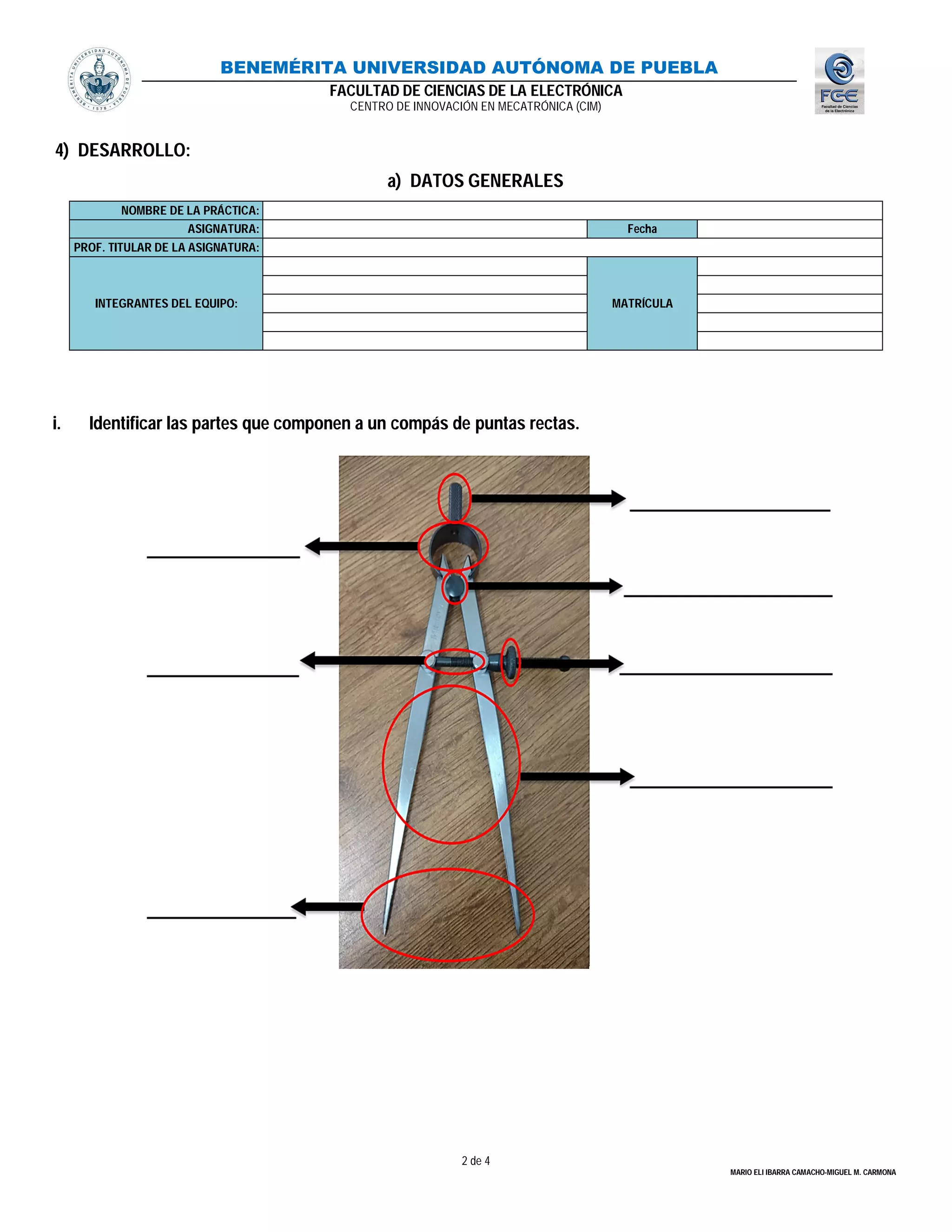 Compas Partes Pract partes compas | PDF
