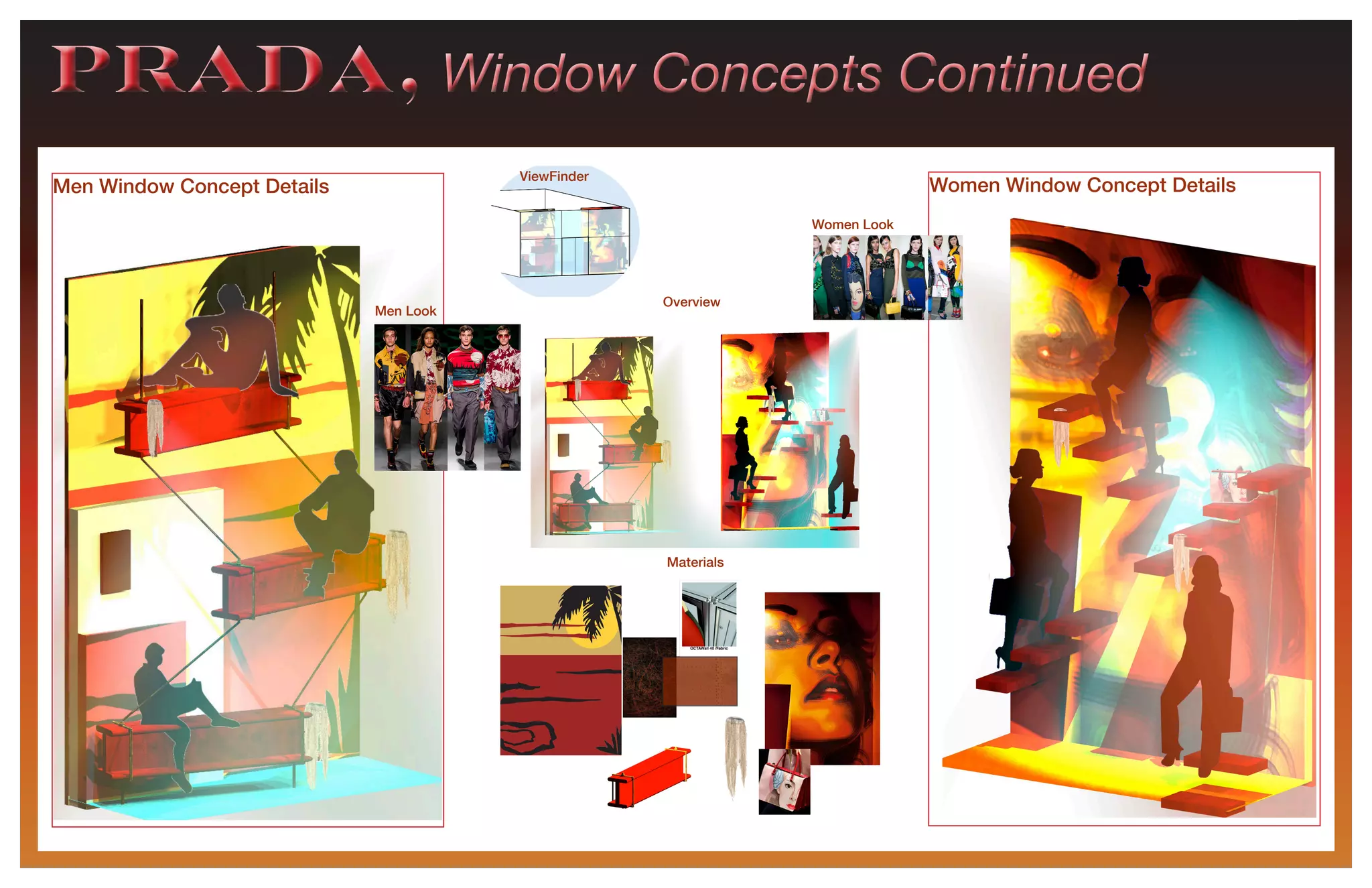 PRADA, Window Concepts ContinuedPRADA, Window Concepts Continued
Men Window Concept Details Women Window Concept Details
Men Look
Women Look
ViewFinder
Overview
Materials
 