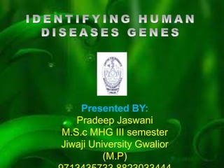 Presented BY:
   Pradeep Jaswani
M.S.c MHG III semester
Jiwaji University Gwalior
          (M.P)
 