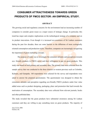 Consumer attractiveness towards green products | PDF