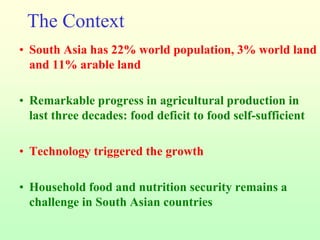 Dietary changes – example from India, Bangladesh and Pakistan