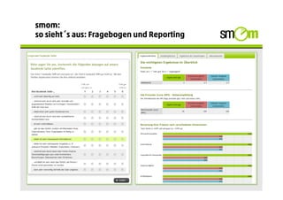 smom:
so sieht´s aus: Fragebogen und Reporting
 