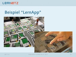 Beispiel “LernApp”

06.11.13

Präsentation LerNetz AG © 2013

24

 