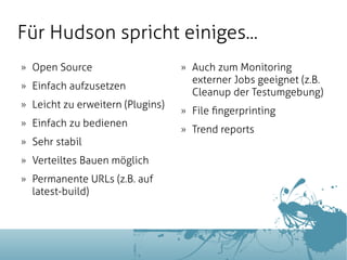 Continuous Integration mit Hudson