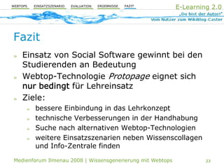 Aktive Wissensgenerierung mit Webtop-Technologie