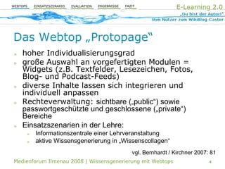 Aktive Wissensgenerierung mit Webtop-Technologie