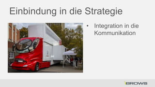 Einbindung in die Strategie
• Integration in die
Kommunikation

 