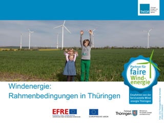 Windenergie:
Rahmenbedingungen in Thüringen
Foto:LEGThüringen/MichaelSchlutter
(AnsichtCoppanz)
 