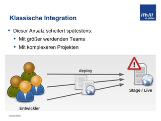 Klassische Integration Dieser Ansatz scheitert spätestens: Mit größer werdenden Teams Mit komplexeren Projekten 