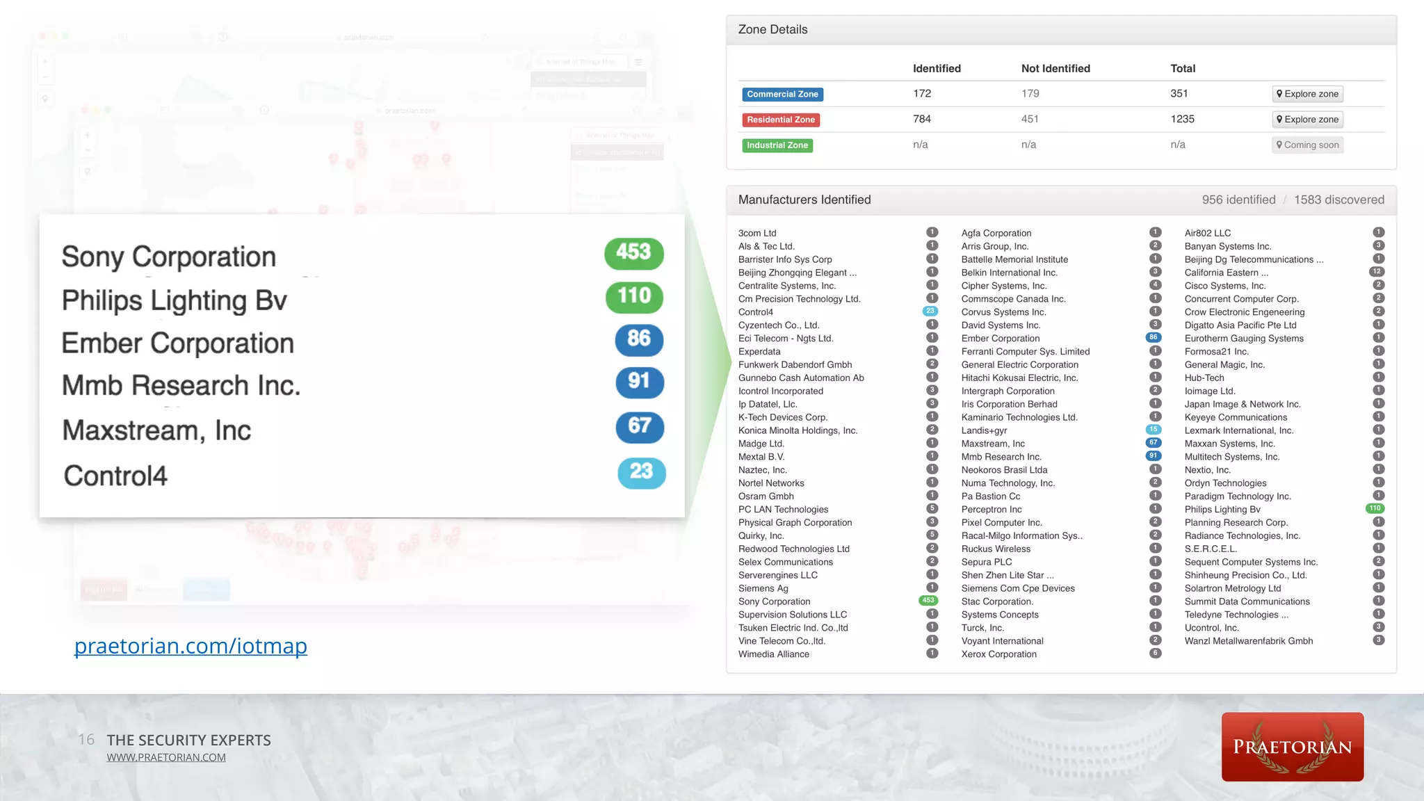 THE SECURITY EXPERTS
WWW.PRAETORIAN.COM
16
praetorian.com/iotmap
 