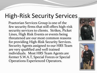 Praetorian Services Group Security Services | PPTX