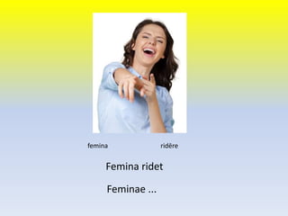 Femina ridet
femina ridēre
Feminae ...
 