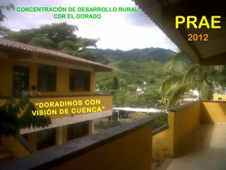CONCENTRACIÓN DE DESARROLLO RURAL

                                    PRAE
         CDR EL DORADO


                                     2012




                          ON
     “ D O R A D IN O S C
                        NCA”
    V IS IÓ N D E C U E
 