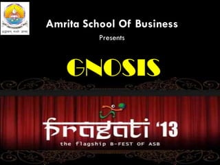 Amrita School Of Business
          Presents



   GNOSIS
 