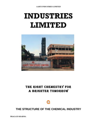 AARTI INDUSTRIES LIMITED




            INDUSTRIES
             LIMITED




             THE RIGHT CHEMESTRY FOR
              A BRIGHTER TOMORROW




    THE STRUCTURE OF THE CHEMICAL INDUSTRY

PRAGATI SHARMA
 