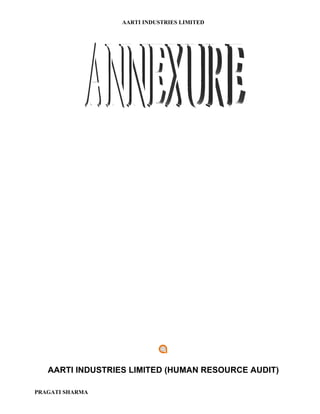 AARTI INDUSTRIES LIMITED




   AARTI INDUSTRIES LIMITED (HUMAN RESOURCE AUDIT)

PRAGATI SHARMA
 