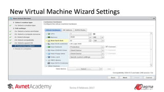 New Virtual Machine Wizard Settings
Torino 9 febbraio 2017
 
