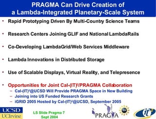 A PRAGMA-OptIPlanet Collaboratory Partnership