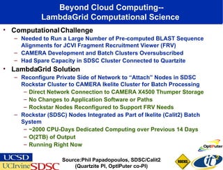 A PRAGMA-OptIPlanet Collaboratory Partnership