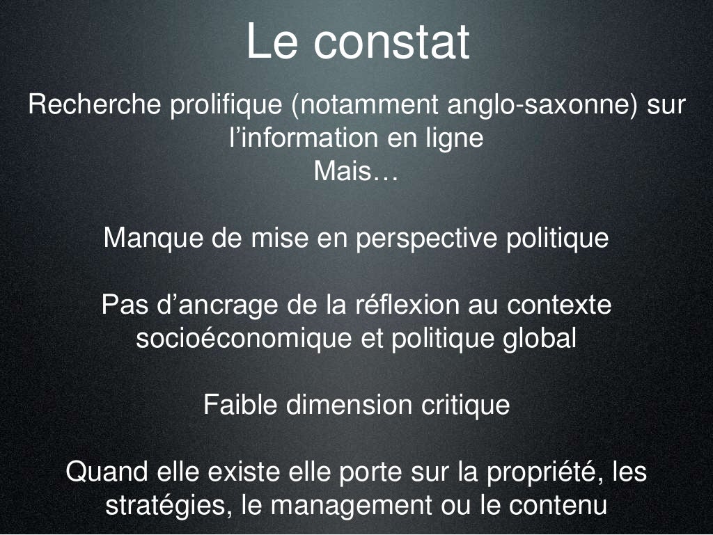 Une critique des études du journalisme en ligne
