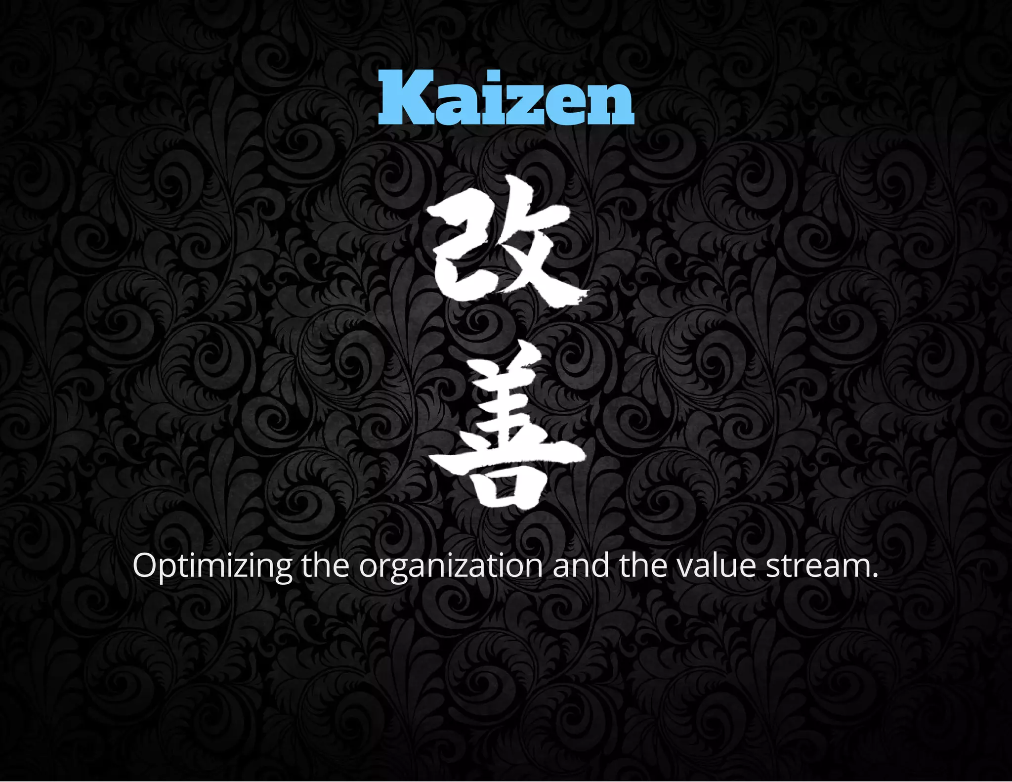 Kaizen 
Optimizing the organization and the value stream. 
 